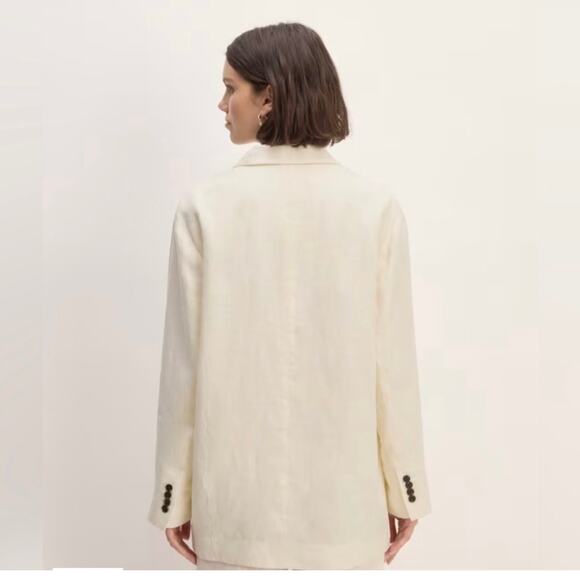 New Everlane Linen Double Breasted Blazer Quiet Luxury Elevated Basic Cream 10 - Picture 2 of 11